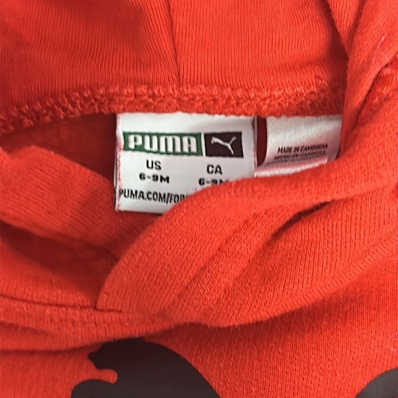 Puma - LIKE NEW - pullover hoodie. Size 6-9 months - Picture 2 of 3